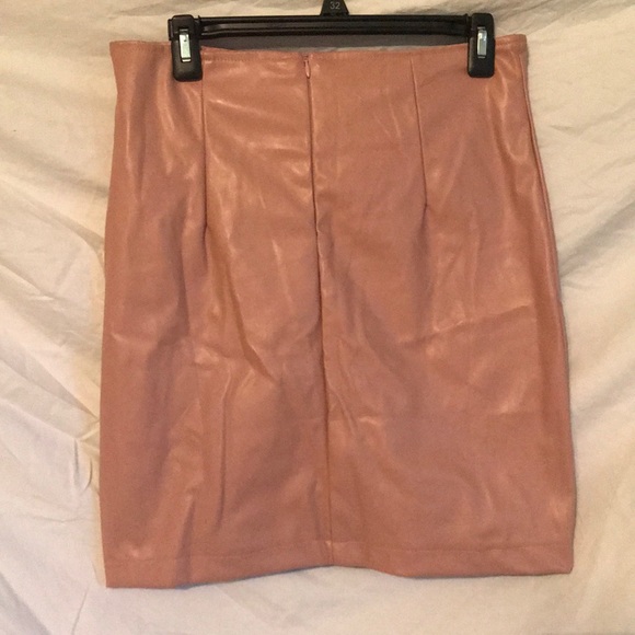JCL Missguided Pink Leather Mini Skirt - Picture 3 of 4